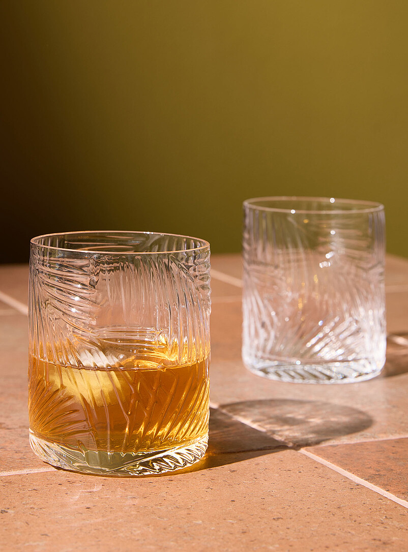 Embossed foliage small glasses Set of 2 product image (primary)