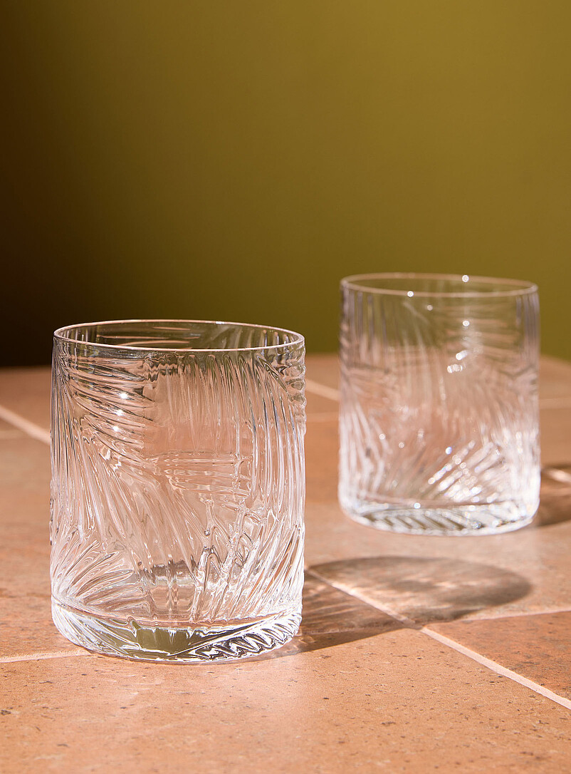 Embossed foliage small glasses Set of 2 product image 2