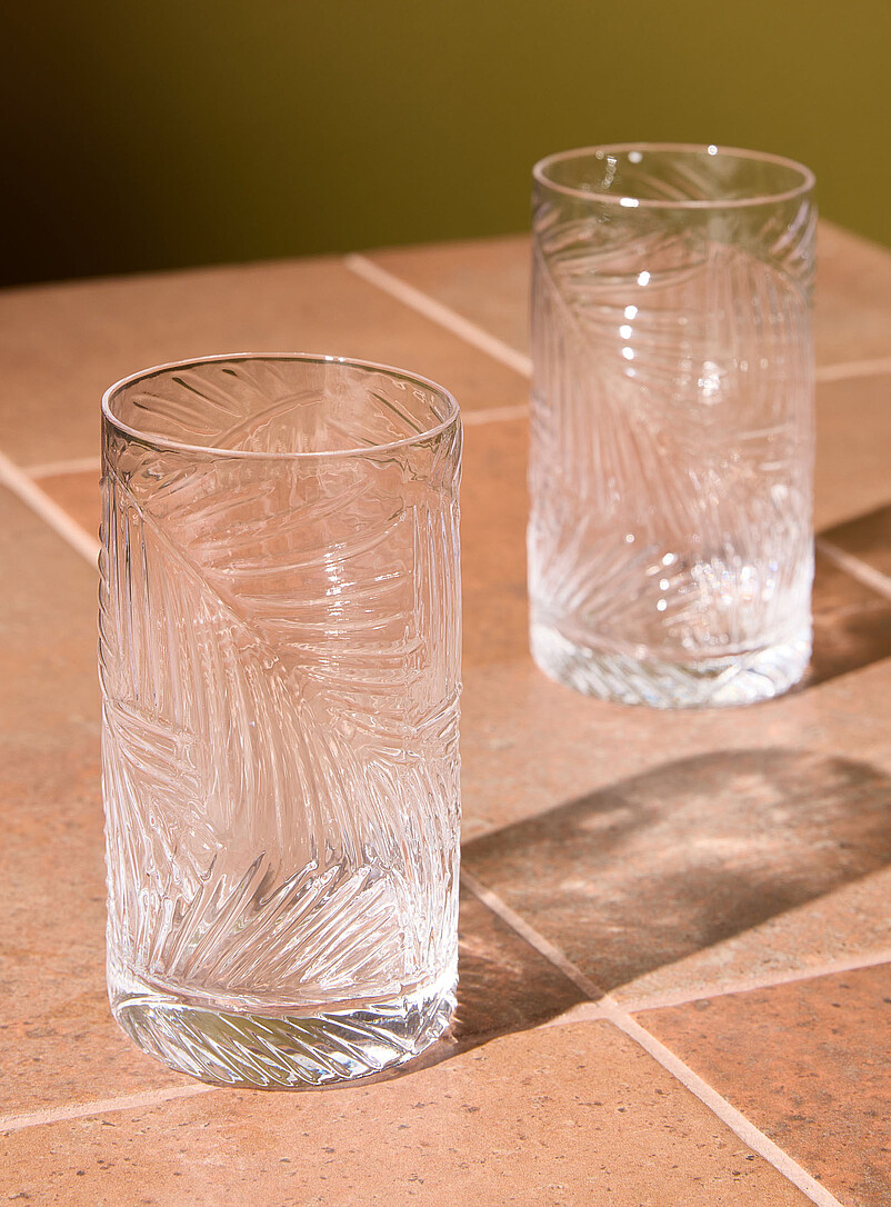 Embossed foliage large glasses Set of 2 product image 2
