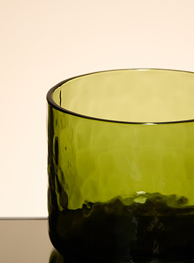 Small embossed khaki glasses Set of 2