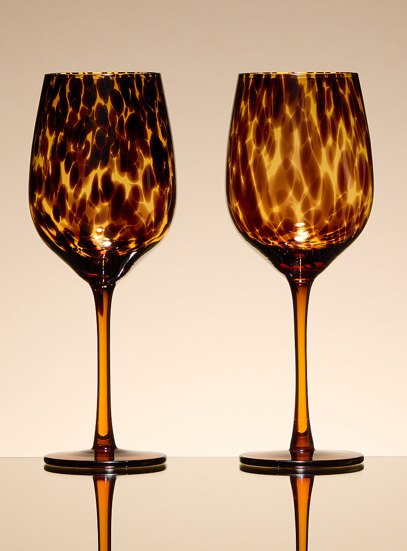 Tortoiseshell wine glasses Set of 2 product image (primary)