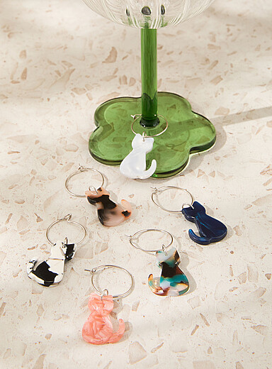 Simons Maison Assorted Cats glass markers Set of 6