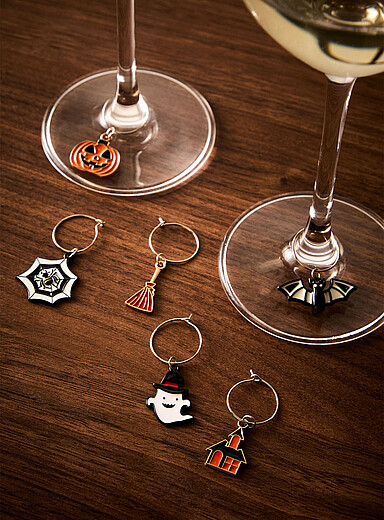 Les marque-verres symboles d'&eacute;pouvante Ensemble de 6 <b>Collection d'Halloween</b>