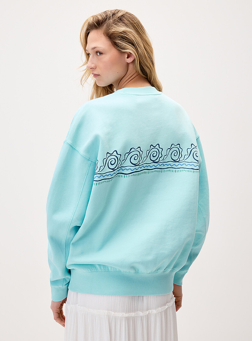 Billabong: Le sweat &eacute;paules tombantes coquillage Sarcelle - Turquoise pour femme