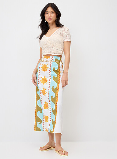 Waves and suns maxi skirt