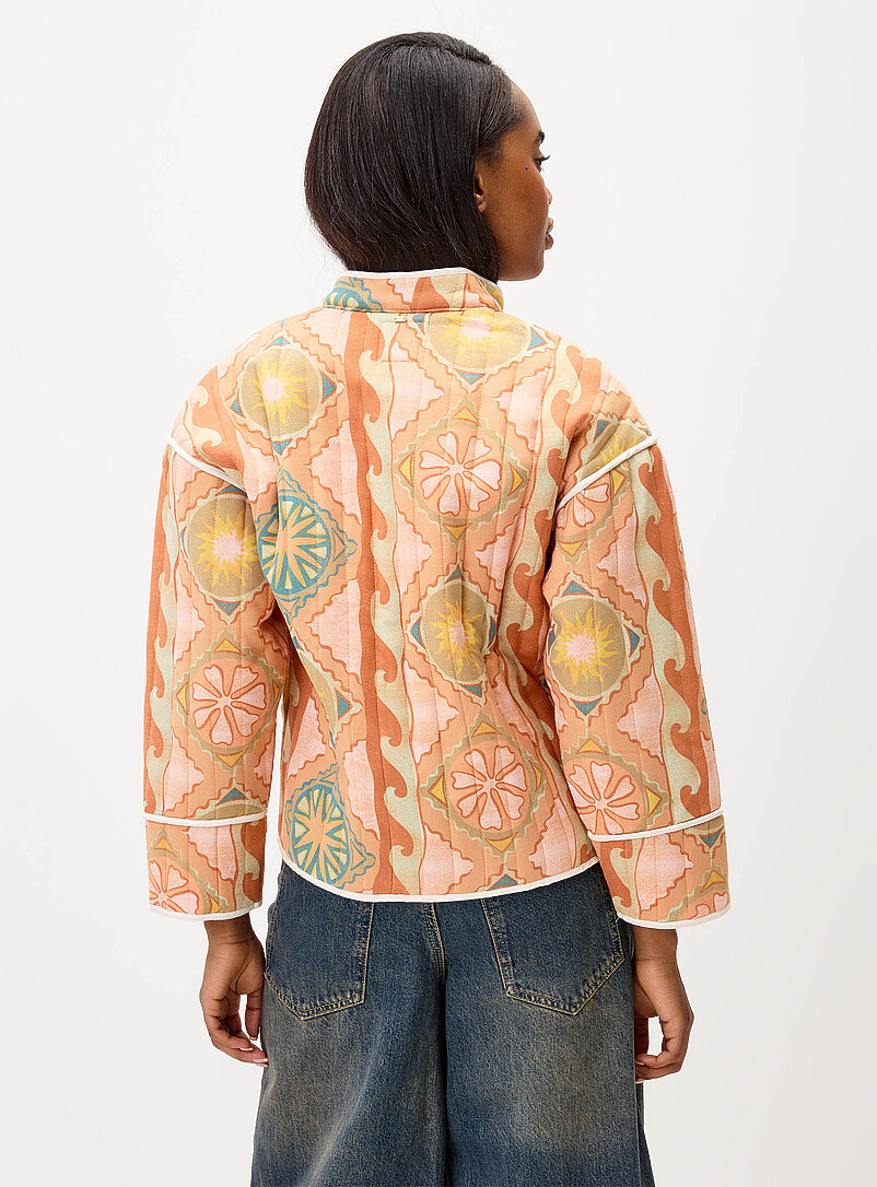 Billabong: La veste matelass&eacute;e Folk Story 2 &Eacute;cru &agrave; motifs pour femme