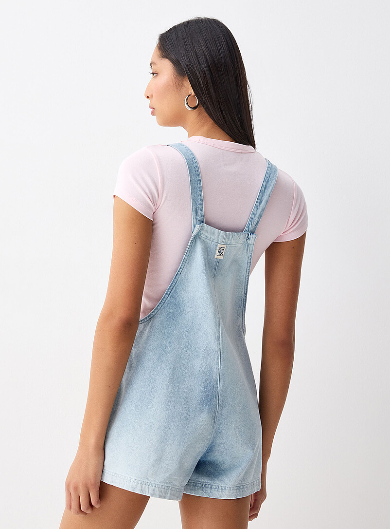 Billabong: Le combishort denim poches plaqu&eacute;es Rayures pour femme