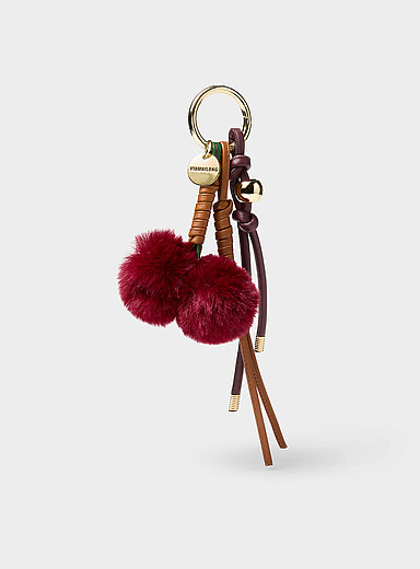Faux-fur pompom bag charm