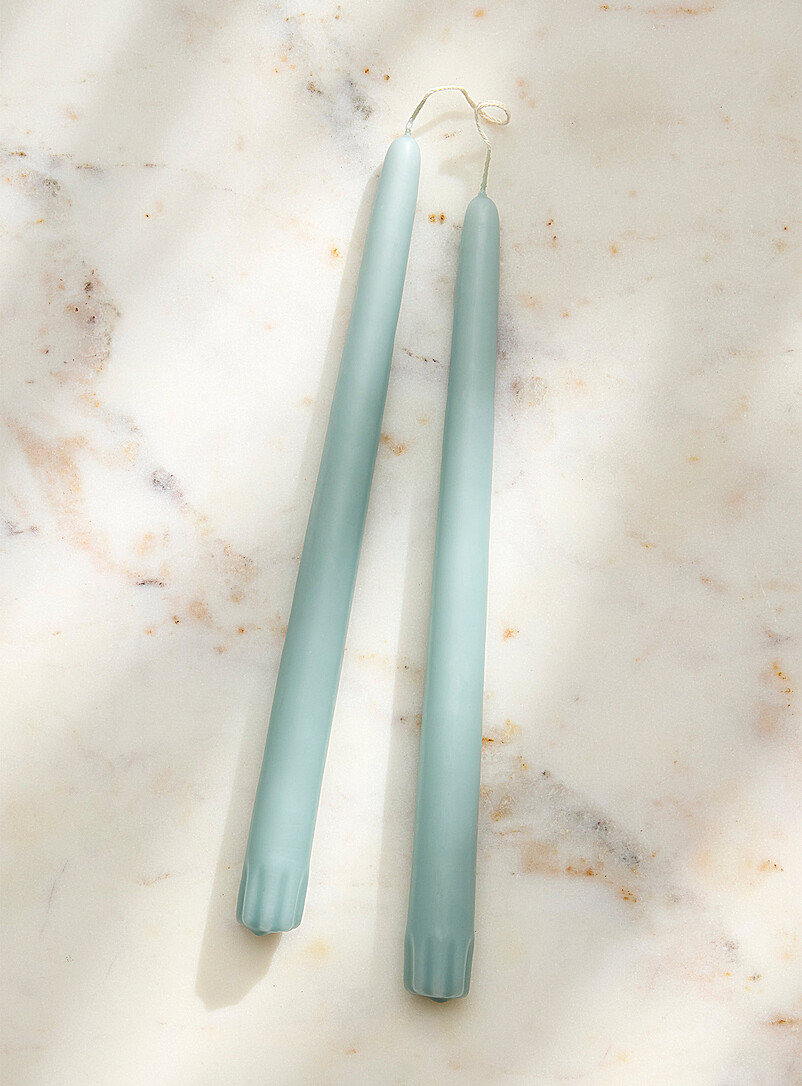 Yummi Candles: Les chandelles allong&eacute;es color&eacute;es Taper Ensemble de 2 Bleu royal - Saphir