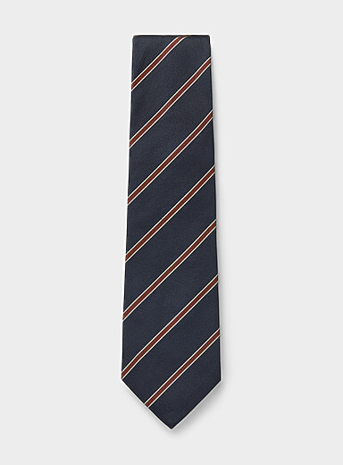 Trimmed stripe tie