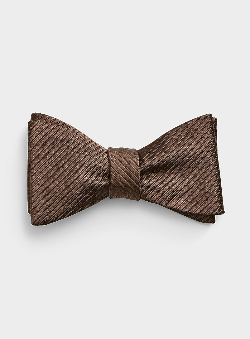 Diagonal stripe 100% silk bow tie product image (primary)