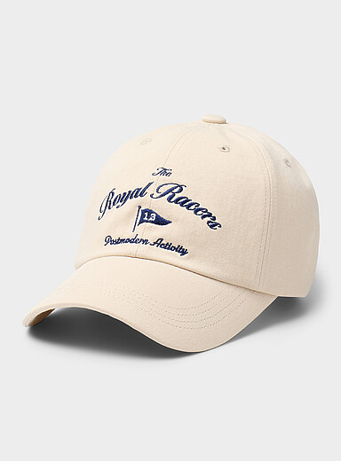 Le 31 Ivory/Cream Beige Racing flag dad cap <b>Imported from Seoul</b> for men