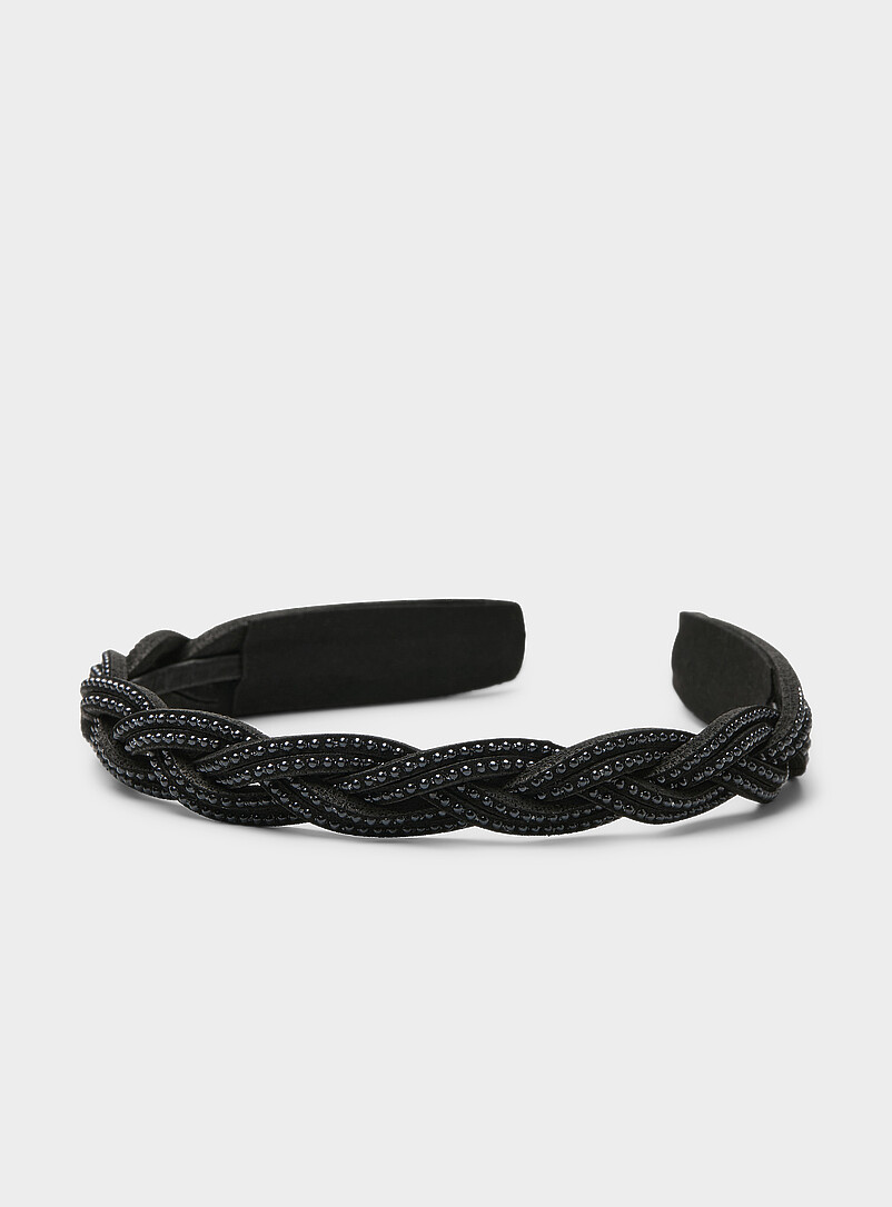 Studded faux-suede braided headband product image (primary)