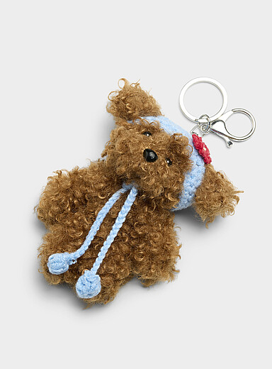 Crochet hat curly teddy bear keychain | Simons | Useful & Chic ...