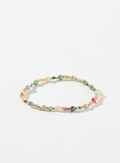 Varied faceted-bead bracelet