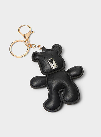 Le porte-cl&eacute;s breloque ourson faux cuir