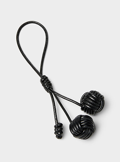 Faux-leather cherry bag charm