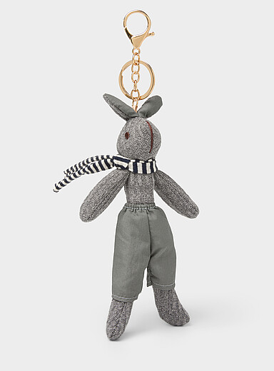 Scarf rabbit charm keychain