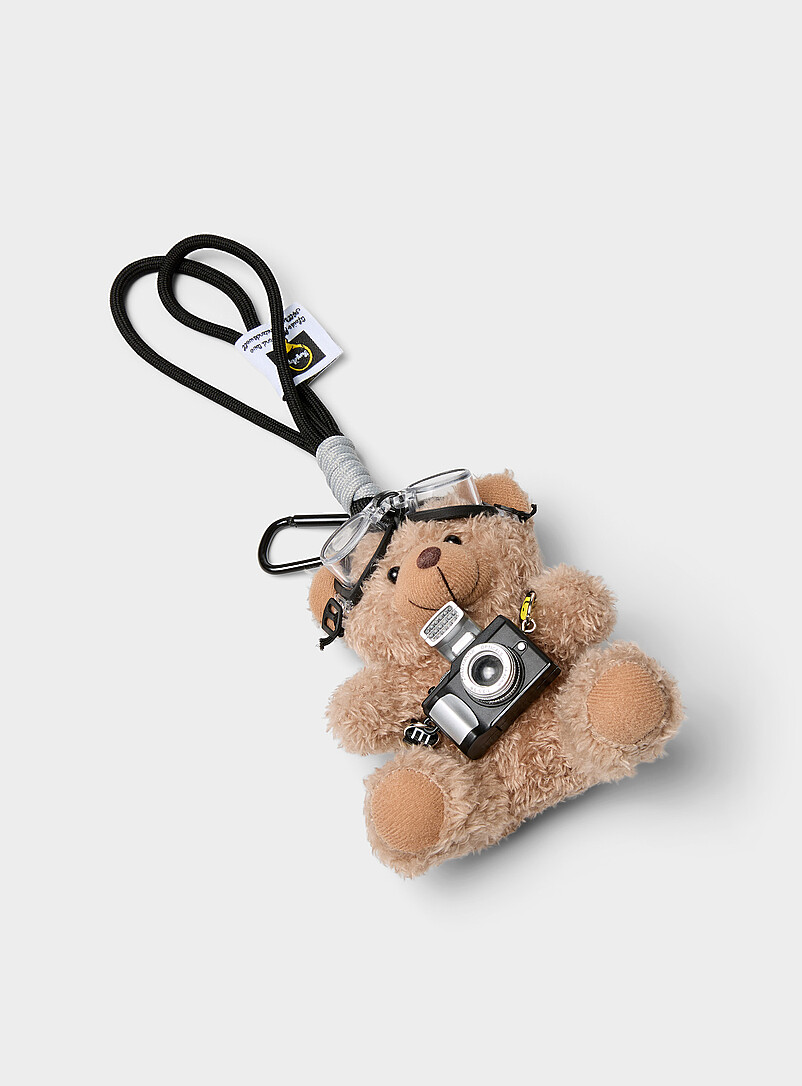 Photographer teddy bear bag charm product image (primary)