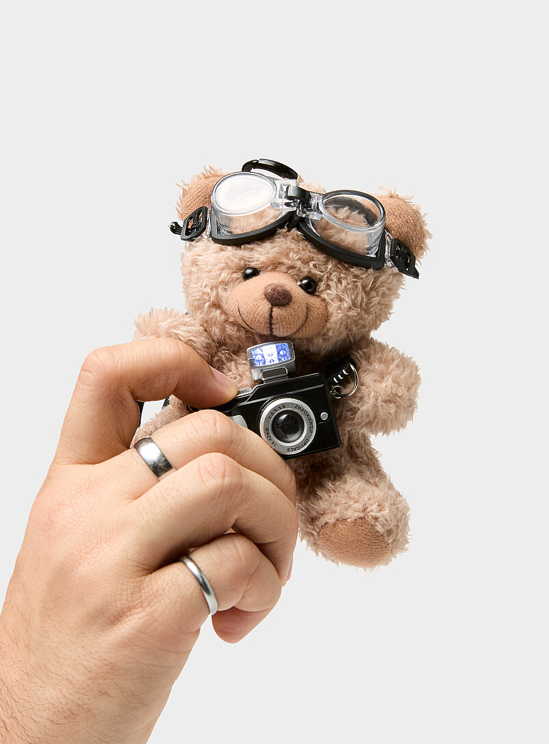 Photographer teddy bear bag charm product image 2