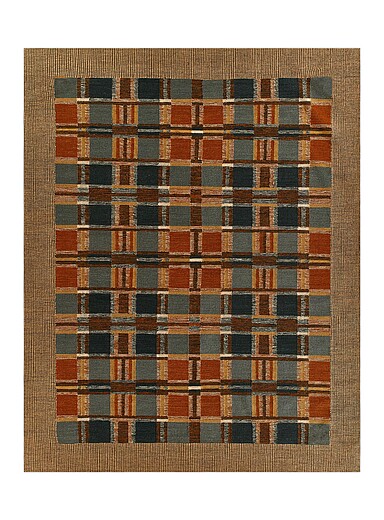 Adobe bluish checkers handwoven rug See available sizes