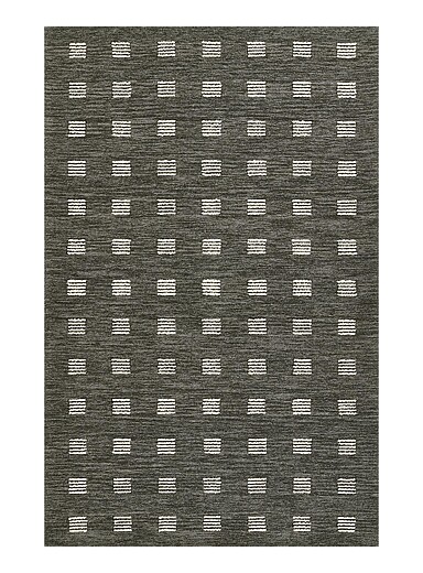 Momeni Slate Grey Archer beige checkers tufted wool handwoven rug See available sizes
