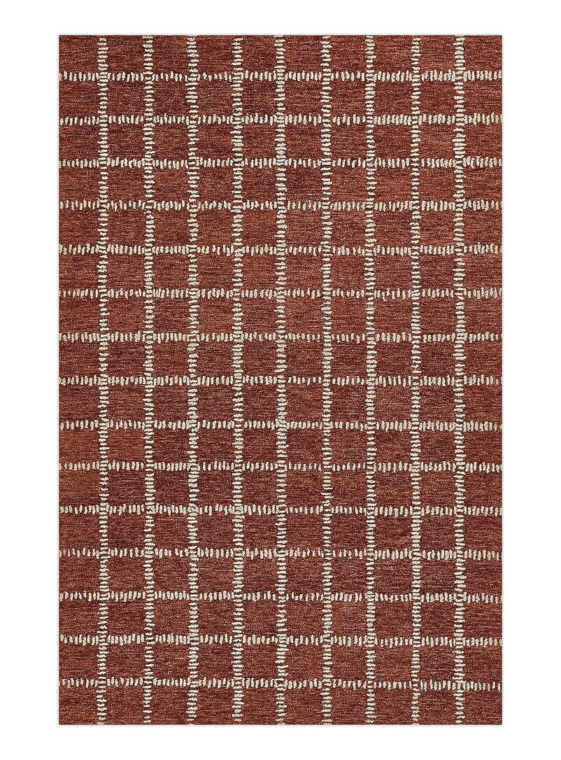 Momeni Ivory/Cream Beige Archer tufted wool grid pattern handcrafted rug See available sizes