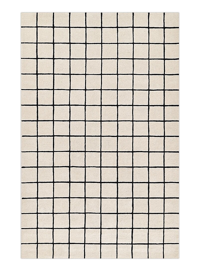 Form contrasting grid pattern handcrafted rug See available sizes ...