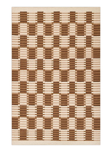 Momeni Copper/Rust Scandi striped plaid handcrafted rug See available sizes
