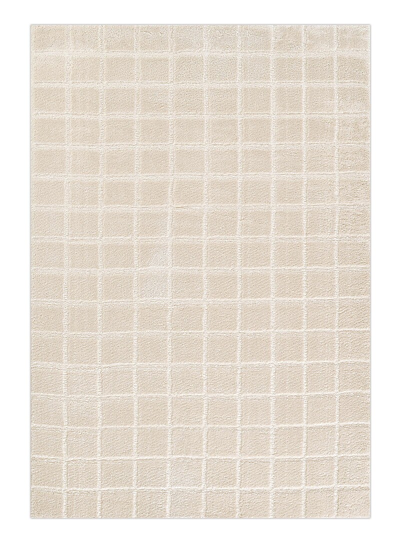 Novogratz Taylor monochrome ivory plaid polyester rug See available ...