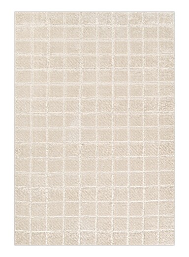 Momeni: Le tapis polyester ivoire carreaux monochromes Novogratz Taylor Voir nos formats offerts Blanc cass&eacute;
