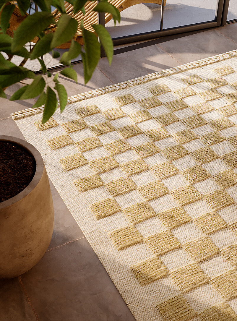Momeni: Le tapis artisanal minicarreaux bicolores Willow Voir nos formats offerts Vert &agrave; motifs