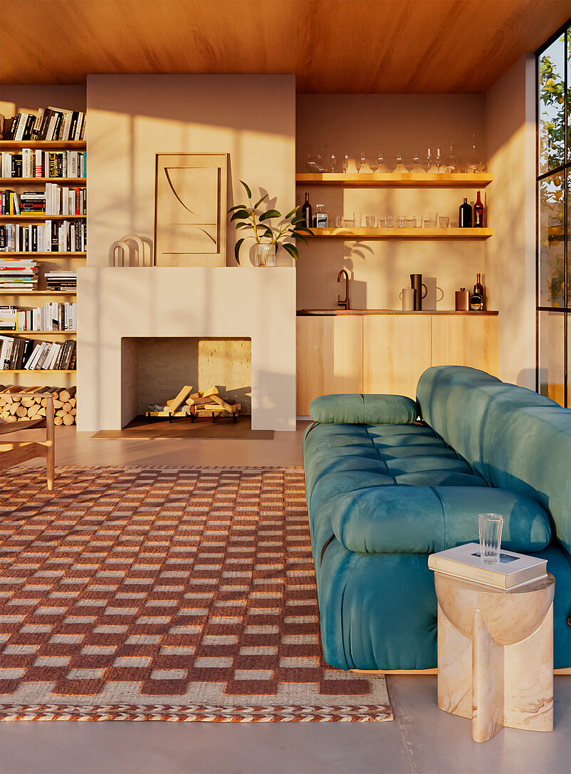 Momeni: Le tapis artisanal minicarreaux bicolores Willow Voir nos formats offerts Vert &agrave; motifs