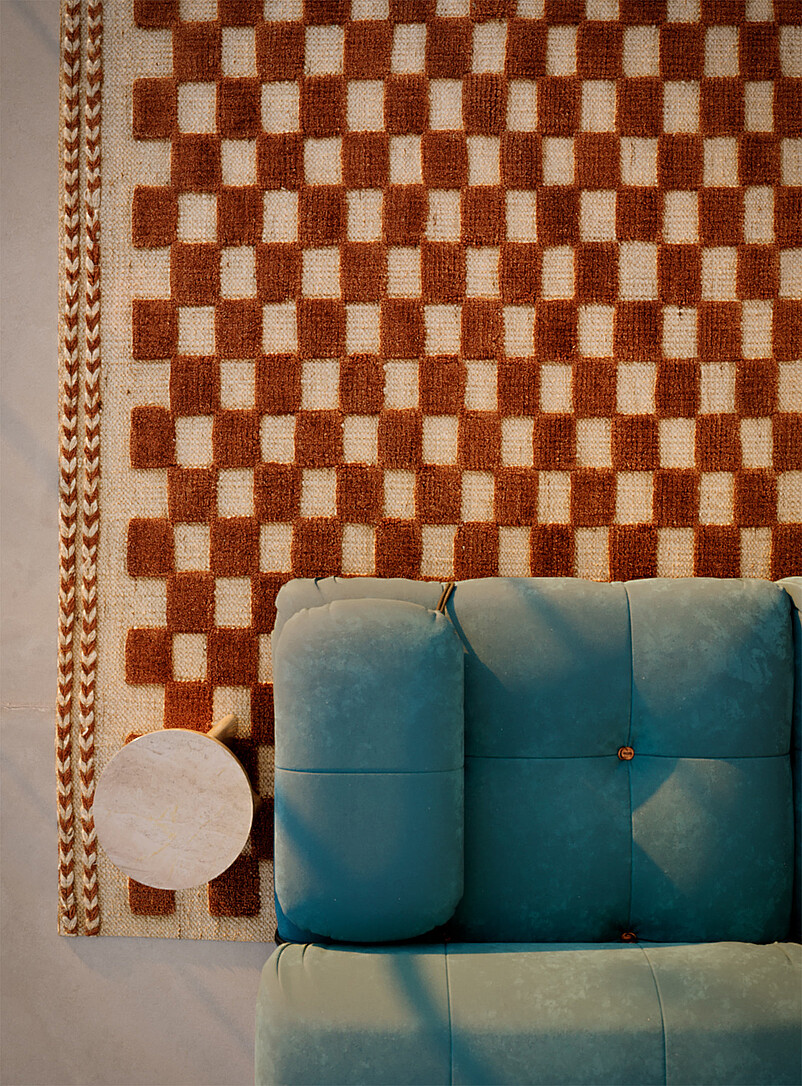 Momeni: Le tapis artisanal minicarreaux bicolores Willow Voir nos formats offerts Vert &agrave; motifs