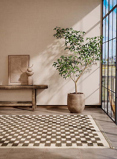Momeni Patterned Grey Willow two-tone mini-checkers handcrafted rug See available sizes