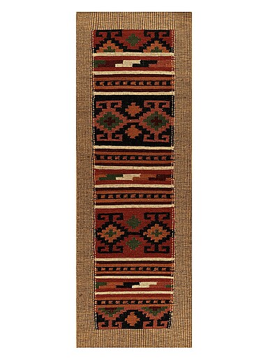 Momeni: Le tapis de couloir artisanal motifs g&eacute;o multi Adobe 75 x 245 cm Assorti