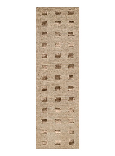 Momeni: Le tapis de couloir artisanal laine touffet&eacute;e carr&eacute;s beiges Archer 70 x 245 cm Ivoire - Beige cr&egrave;me