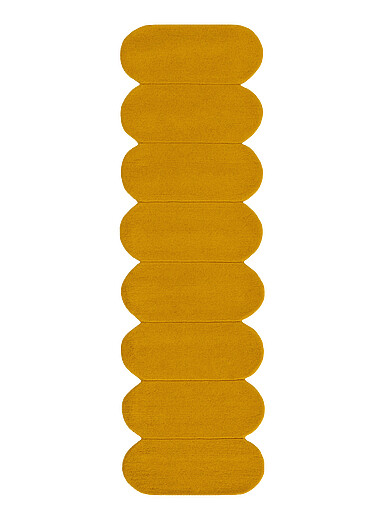 Claude scalloped trim tufted handcrafted hallway rug 75 x 245 cm