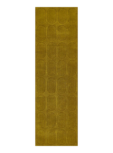 Momeni: Le tapis de couloir artisanal motifs g&eacute;o emboss&eacute;s Contour 70 x 245 cm Ocre jaune