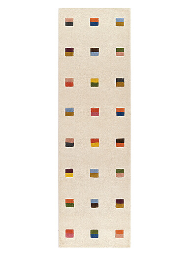 Form colourful checkers handcrafted hallway rug 70 x 245 cm