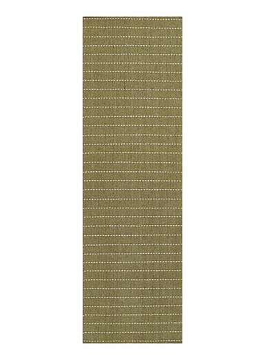 Momeni: Le tapis de couloir artisanal lignes surpiqu&eacute;es Oliver 70 x 245 cm Vert fonc&eacute; - Mousse