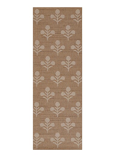 Momeni Taupe Saybrook Erin Gates small bouquets indoor-outdoor hallway rug 80 x 230 cm
