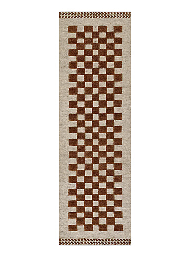 Momeni Copper/Rust Willow two-tone mini-checkers handcrafted hallway rug 75 x 245 cm