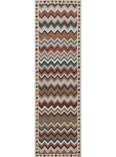 Momeni Assorted Abbott zigzag stripes pure wool hallway rug 70 x 245 cm