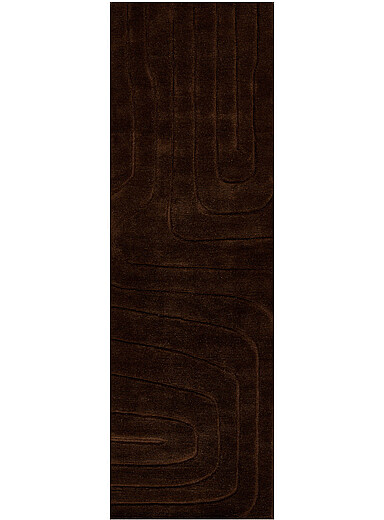 Momeni: Le tapis de couloir pure laine Canyon motif lin&eacute;aire 75 x 245 cm Chocolat - Espresso