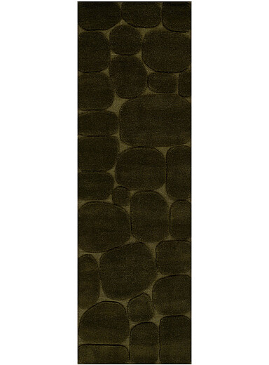 Momeni Mossy Green Canyon geometric pattern pure wool hallway rug 75 x 245 cm