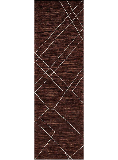 Momeni Chocolate/Espresso Everett geometric lines pure wool hallway rug 70 x 245 cm