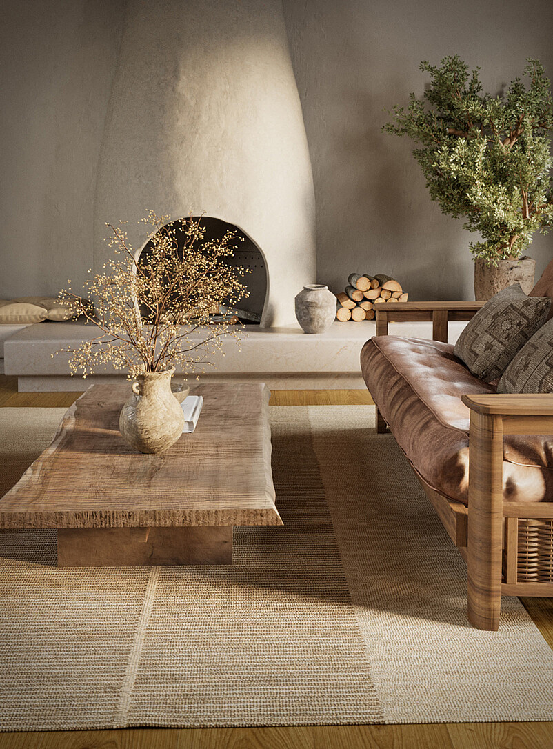 Archer tufted wool striped blocks handcrafted rug See available sizes product image 2