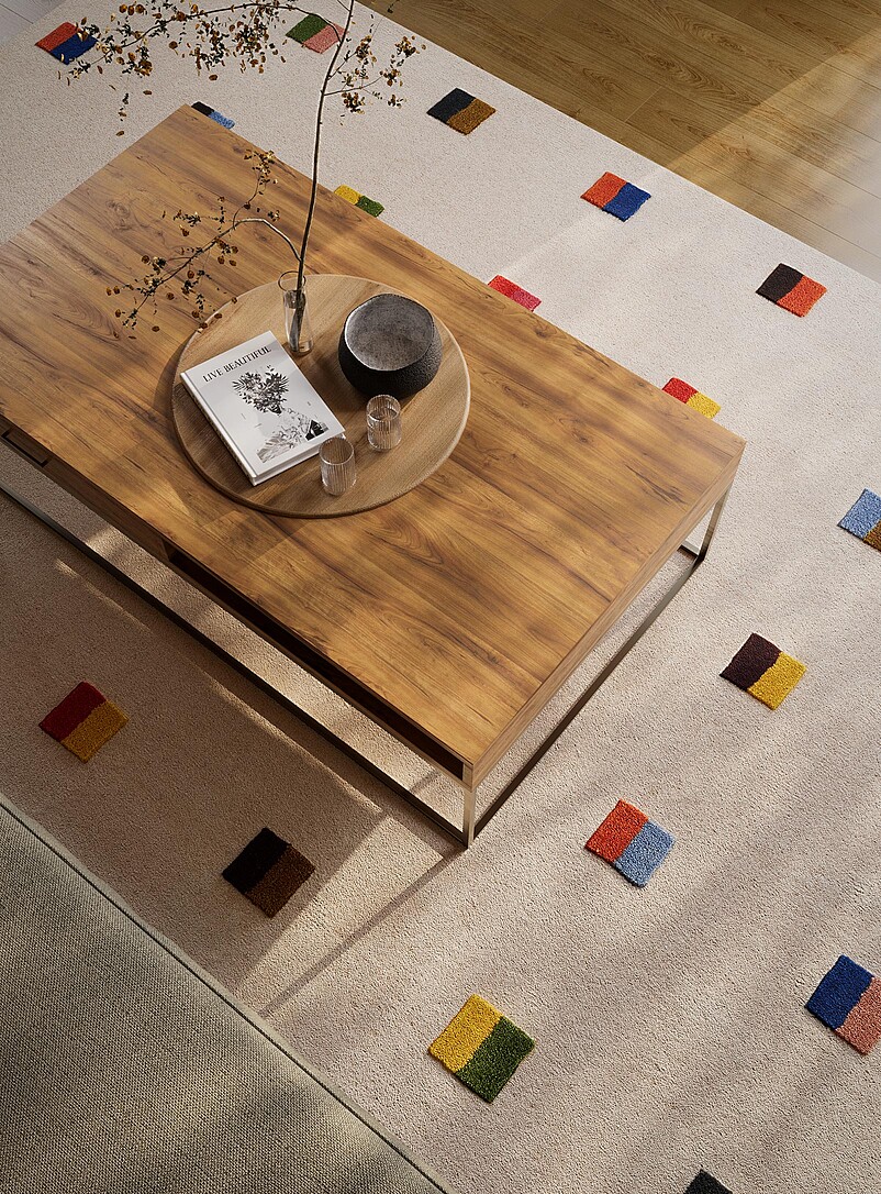 Form colourful checkers handcrafted rug See available sizes product image 2
