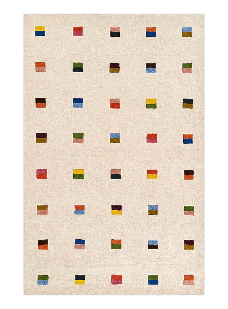 Form colourful checkers handcrafted rug See available sizes product image 3